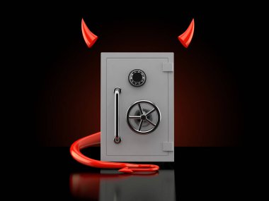 Şeytan boynuzları ve kuyruğu ile güvende.