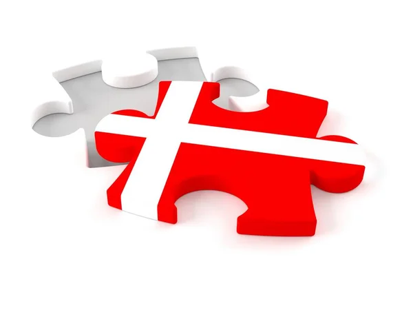 Puzzle mit dänischer Flagge — Stockfoto