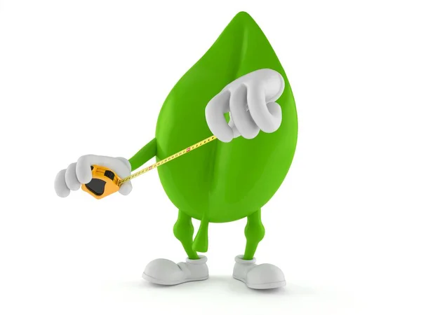 Leaf character holding measuring tape — Stock Photo, Image