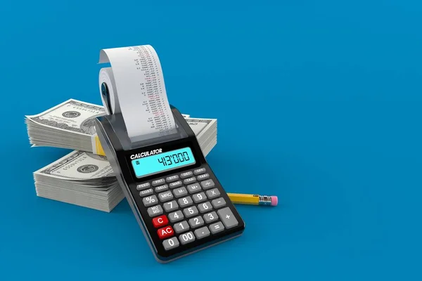 Calculator met geld — Stockfoto