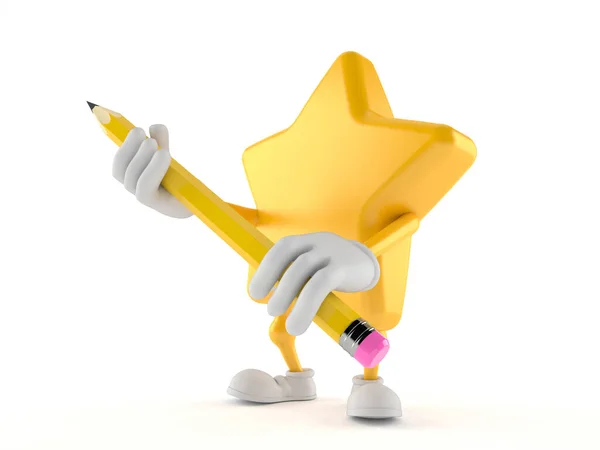 Star karakter kezében ceruza — Stock Fotó