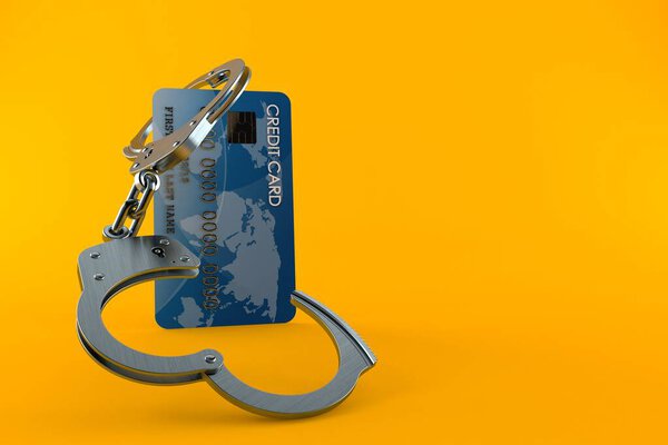 Credit card with handcuffs