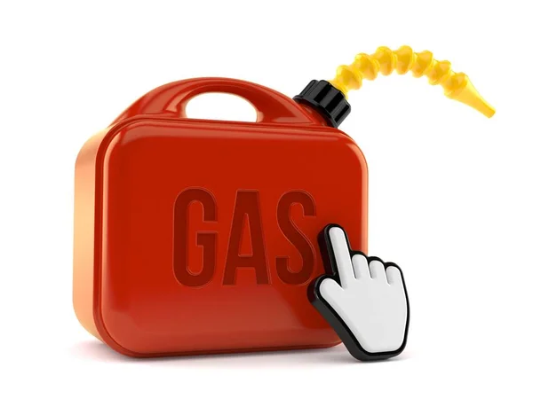 Benzine kan met web cursor — Stockfoto