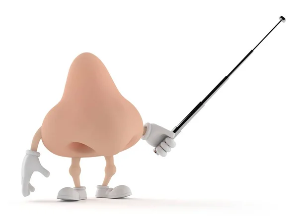 Burun karakteri sivri uçlu çubukla nişan alıyor