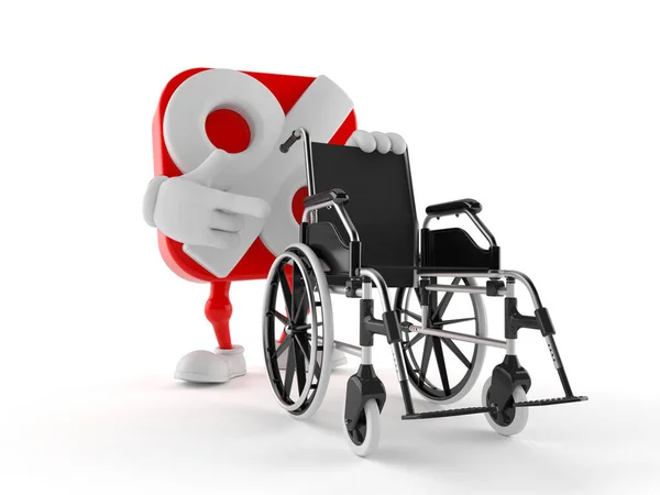 Procentowy charakter z wózkiem inwalidzkim — Zdjęcie stockowe