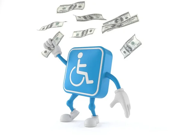 Discapacitados carácter captura de dinero — Foto de Stock
