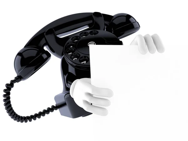 Charakter telefonu za białą deską — Zdjęcie stockowe