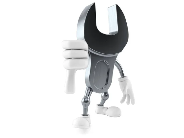 Wrench character with thumbs down gesture — Stock Photo, Image