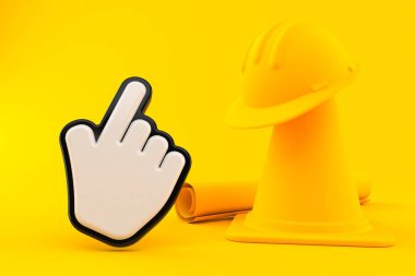 İmleç ile inşaat arkaplanı altında