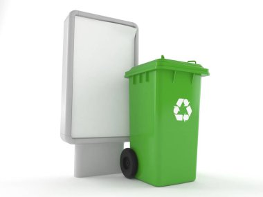 Boş reklam panosu olan çöp kutusu.