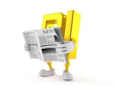 Shekel karakteri gazete okuyor