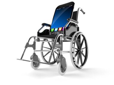 Tekerlekli sandalyeli akıllı telefon