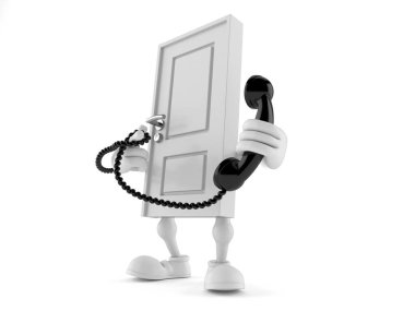 Telefon ahizesi tutan bir kapı karakteri