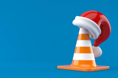 Noel Baba şapkalı trafik konisi