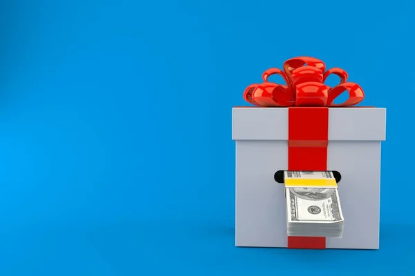 Caja de regalo con dinero — Foto de Stock