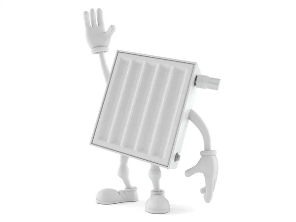Radiator karakter met de hand omhoog — Stockfoto
