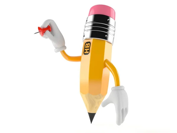 Znak tužky držící připínáček — Stock fotografie