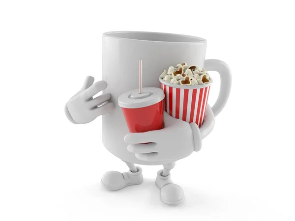 Hrneček s popcornem a sodou — Stock fotografie
