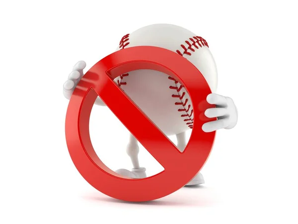 Yasak sembollü beyzbol karakteri — Stok fotoğraf