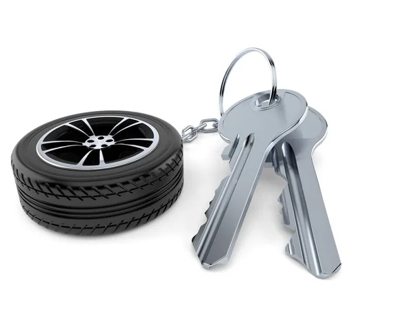 Neumático de coche con llaves —  Fotos de Stock