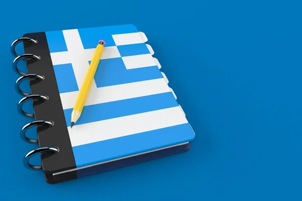 Notepad with greek flag — Stock Photo, Image