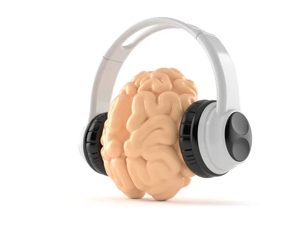 Brain with headphones — ストック写真
