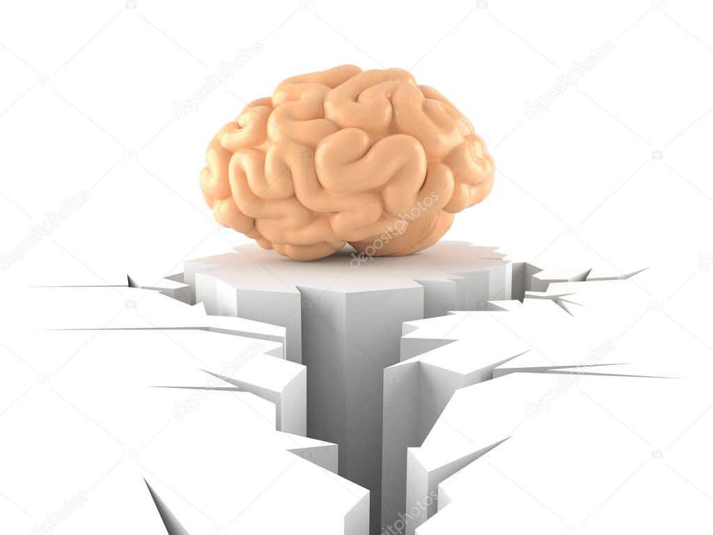 Brain with cracked hole