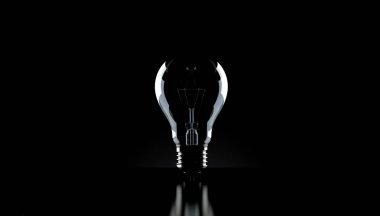 Siyah arkaplanda ampul