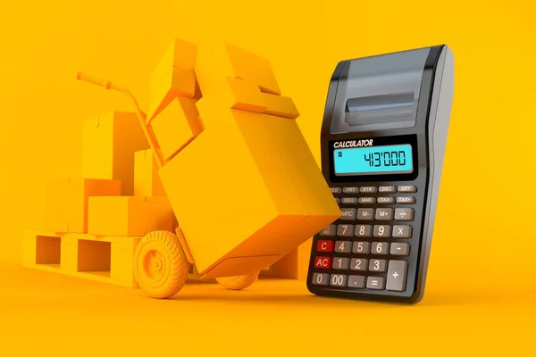 Fundo de entrega com calculadora — Fotografia de Stock