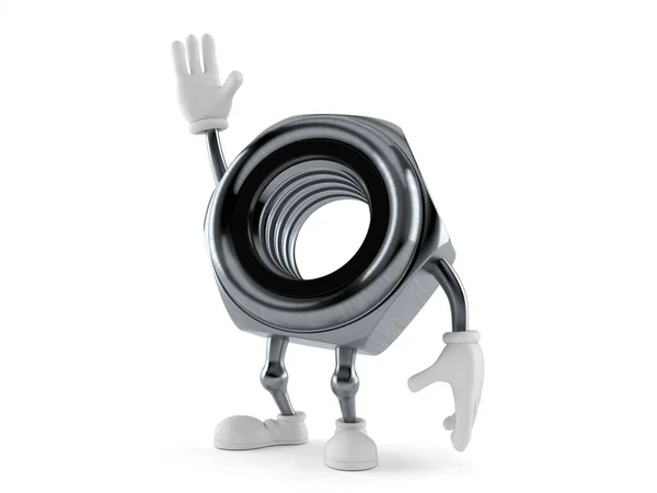 Nut character with hand up — Stock Photo, Image