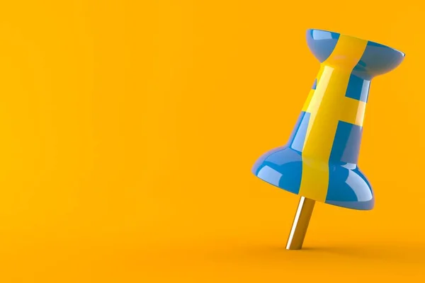 スウェーデンの旗で親指を立てる — ストック写真