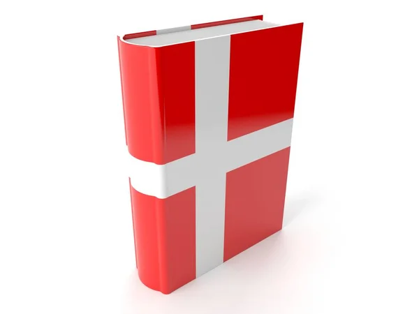 Buch mit dänischer Flagge — Stockfoto