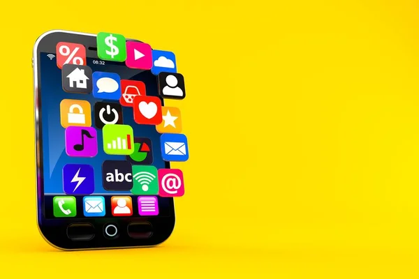 Teléfono inteligente con iconos de aplicación — Foto de Stock