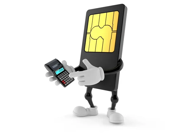 계산기를 사용하는 SIM 카드 문자 — 스톡 사진