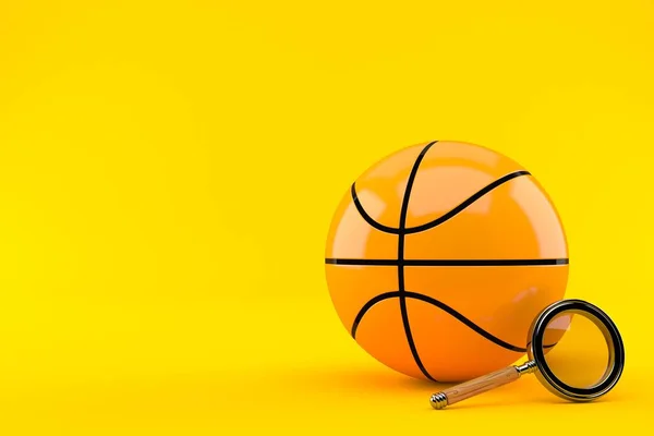 Basketball ball with magnifying glass — Stock Photo, Image