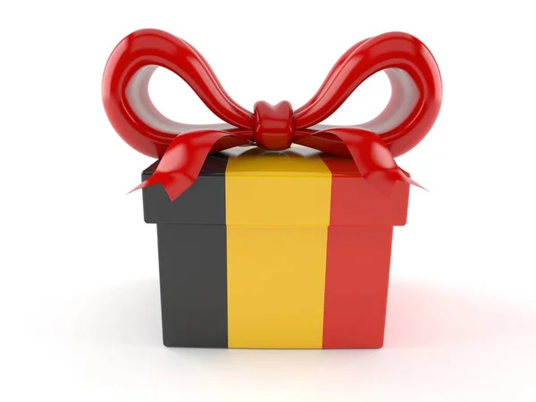 Geschenk mit belgischer Flagge — Stockfoto