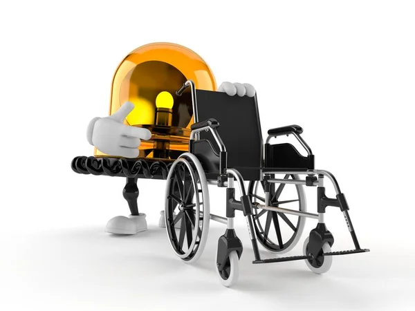 Emergency siren character with wheelchair — Stock Photo, Image