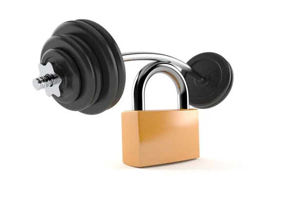 Padlock with barbell — Stock Photo, Image