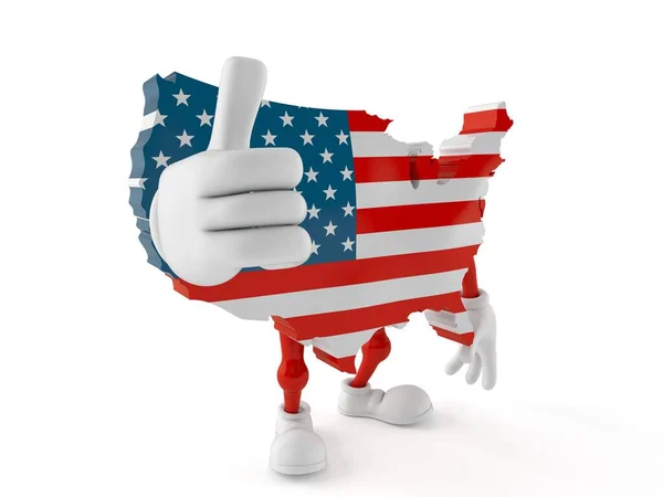 USA character with thumbs up — Stock Photo, Image