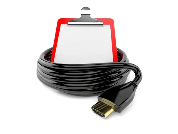 Катушка кабеля HDMI с чистым буфером обмена — стоковое фото