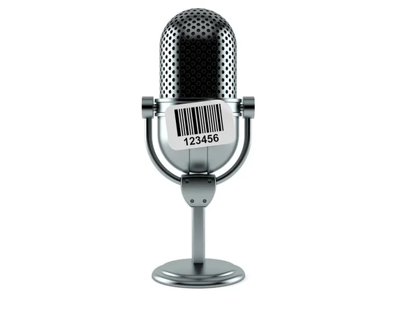 Microphone radio avec autocollant code-barres — Photo