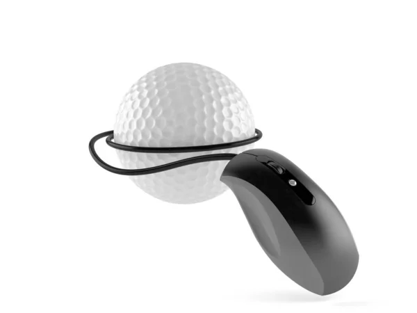 Bilgisayar fareli golf topu — Stok fotoğraf