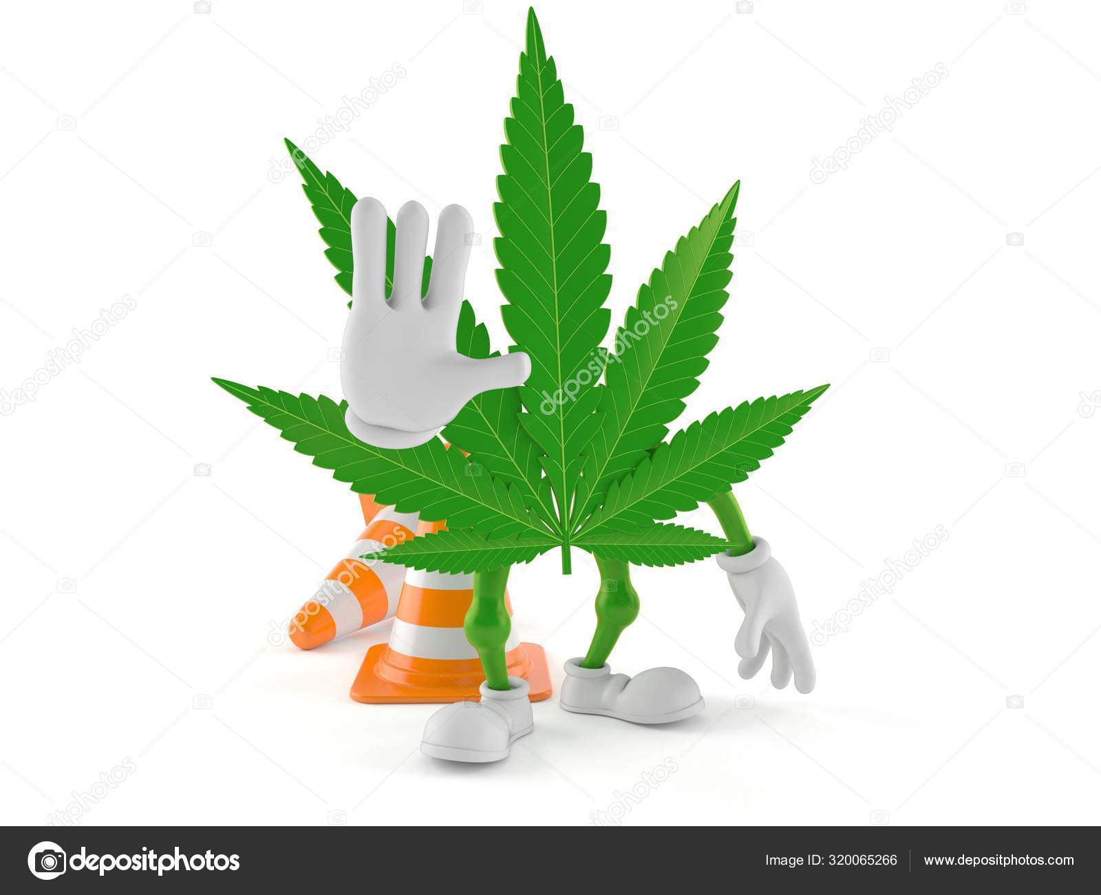 Cannabis character with stop gesture Stock Photo by ©Talaj 320065266