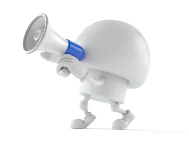 Şampiyon karakteri megafonla konuşuyor.