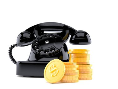 Bozuk para yığınıyla telefon