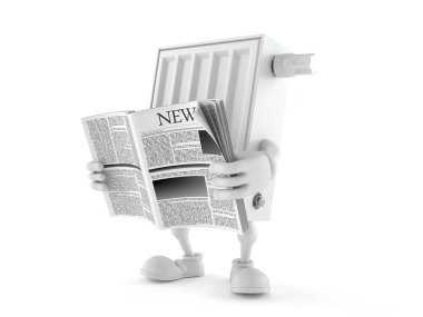 Radyatör karakteri gazete okuyor