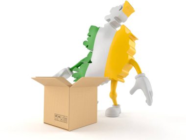 Açık karton kutulu İrlanda karakteri