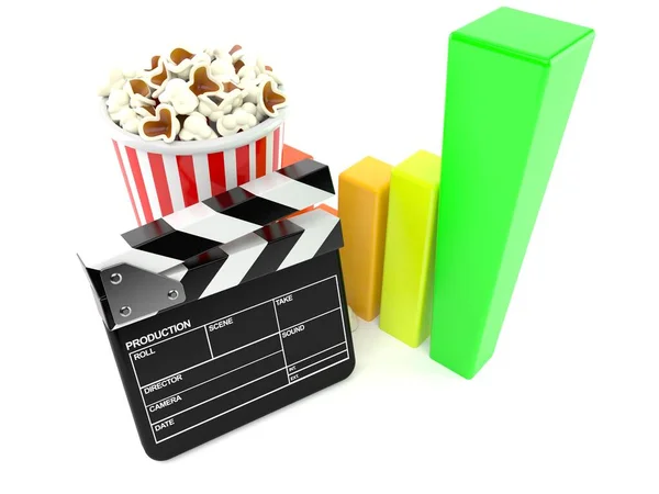 Popcorn und Klappkarton mit Schaubild — Stockfoto