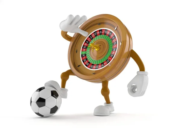 Personaggio della roulette con pallone da calcio — Foto Stock