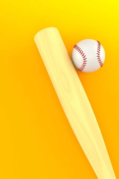 Balle de baseball avec batte de baseball — Photo